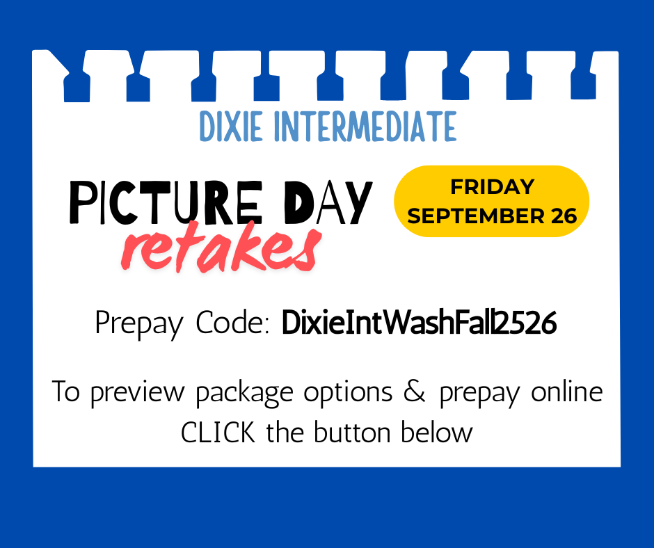 Picture Retake Day is Friday, September 26. Click the button below for a pdf with all of the info.