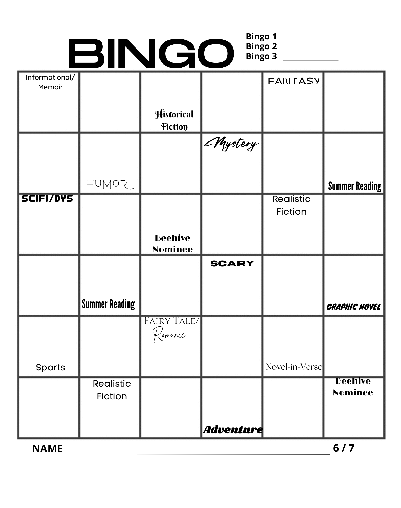 BINGO Card